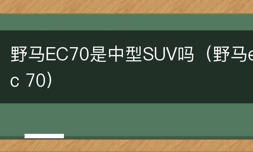 野马EC70是中型SUV吗（野马ec 70）