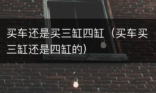 买车还是买三缸四缸（买车买三缸还是四缸的）