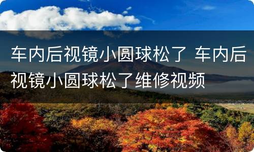 车内后视镜小圆球松了 车内后视镜小圆球松了维修视频