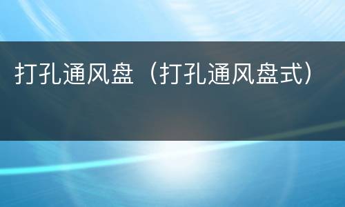 打孔通风盘（打孔通风盘式）