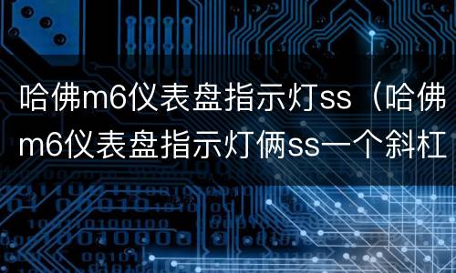 哈佛m6仪表盘指示灯ss（哈佛m6仪表盘指示灯俩ss一个斜杠黄灯是什么灯）