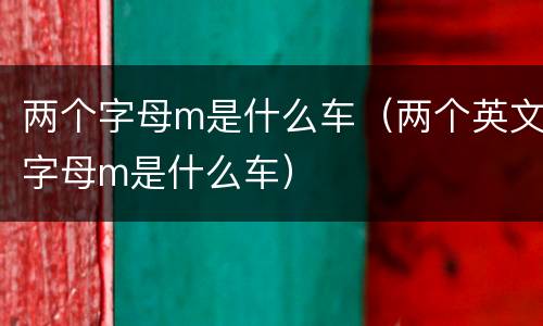 两个字母m是什么车（两个英文字母m是什么车）