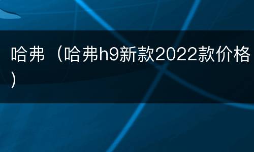 哈弗（哈弗h9新款2022款价格）
