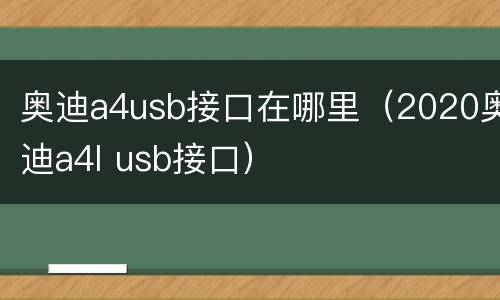 奥迪a4usb接口在哪里（2020奥迪a4l usb接口）