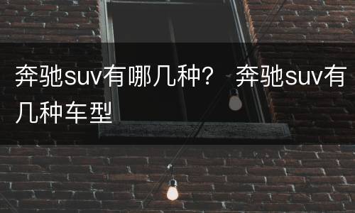 奔驰suv有哪几种？ 奔驰suv有几种车型