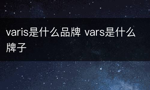 varis是什么品牌 vars是什么牌子