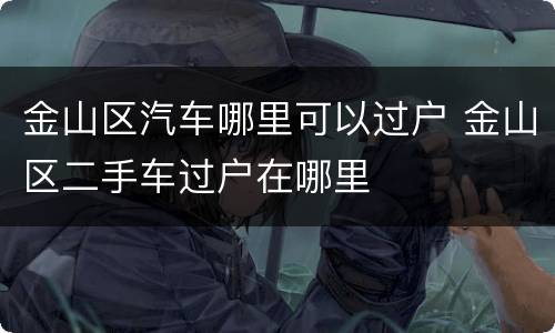 金山区汽车哪里可以过户 金山区二手车过户在哪里