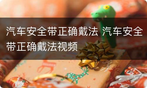 汽车安全带正确戴法 汽车安全带正确戴法视频