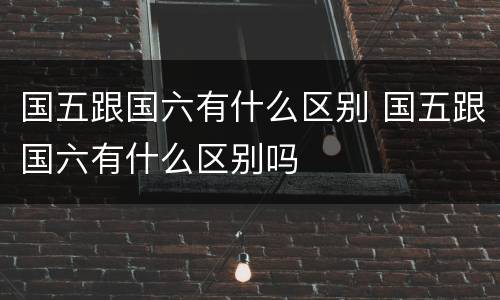 国五跟国六有什么区别 国五跟国六有什么区别吗