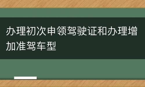 办理初次申领驾驶证和办理增加准驾车型