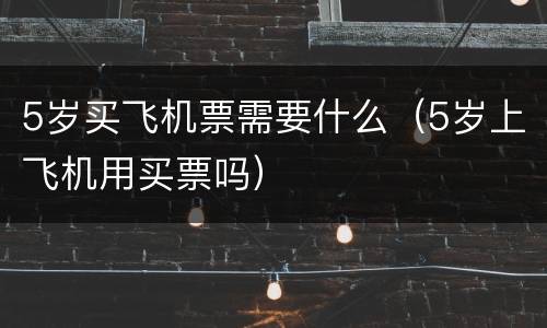 5岁买飞机票需要什么（5岁上飞机用买票吗）
