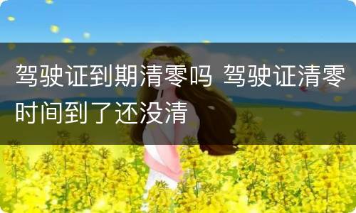 驾驶证到期清零吗 驾驶证清零时间到了还没清