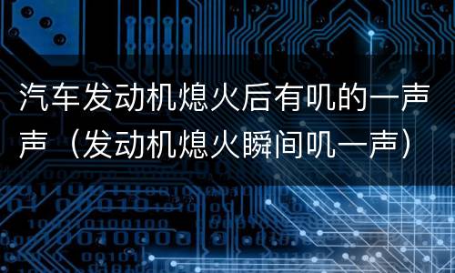 汽车发动机熄火后有叽的一声声（发动机熄火瞬间叽一声）