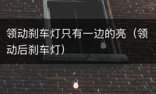 领动刹车灯只有一边的亮（领动后刹车灯）