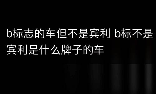 b标志的车但不是宾利 b标不是宾利是什么牌子的车