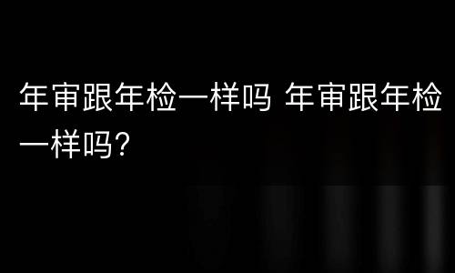 年审跟年检一样吗 年审跟年检一样吗?