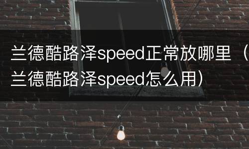 兰德酷路泽speed正常放哪里（兰德酷路泽speed怎么用）