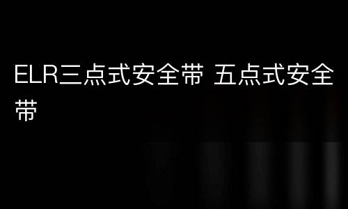 ELR三点式安全带 五点式安全带