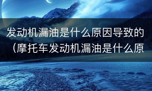 发动机漏油是什么原因导致的（摩托车发动机漏油是什么原因导致的）