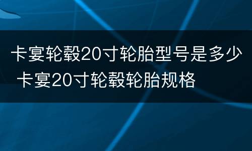 卡宴轮毂20寸轮胎型号是多少 卡宴20寸轮毂轮胎规格