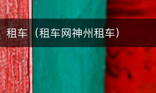 租车（租车网神州租车）