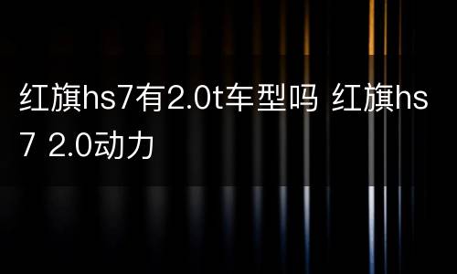红旗hs7有2.0t车型吗 红旗hs7 2.0动力