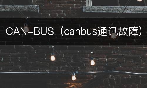 CAN-BUS（canbus通讯故障）
