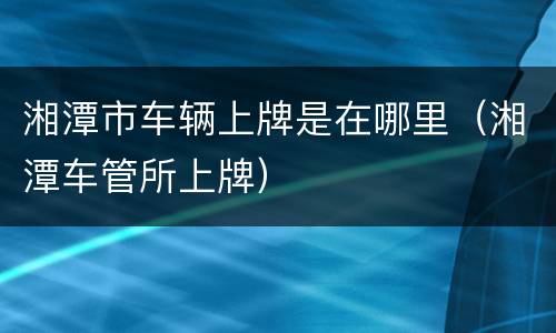湘潭市车辆上牌是在哪里（湘潭车管所上牌）