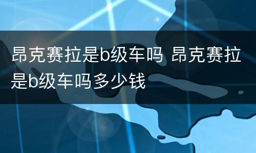 昂克赛拉是b级车吗 昂克赛拉是b级车吗多少钱