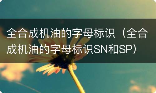 全合成机油的字母标识（全合成机油的字母标识SN和SP）