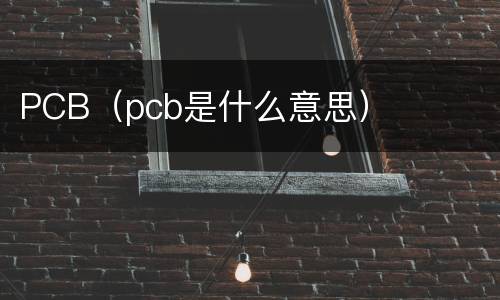 PCB（pcb是什么意思）