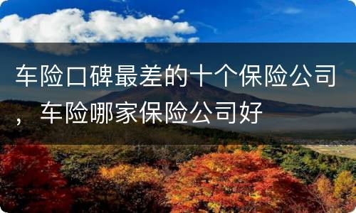 车险口碑最差的十个保险公司，车险哪家保险公司好
