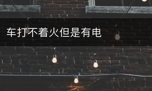 车打不着火但是有电