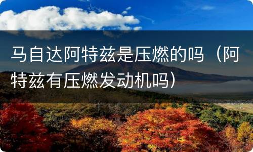 马自达阿特兹是压燃的吗（阿特兹有压燃发动机吗）