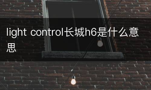 light control长城h6是什么意思