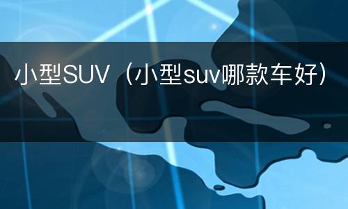小型SUV（小型suv哪款车好）