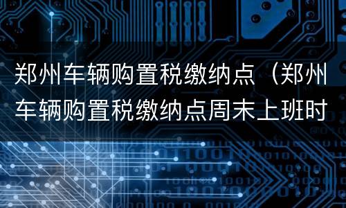 郑州车辆购置税缴纳点（郑州车辆购置税缴纳点周末上班时间）