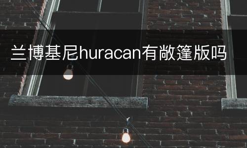 兰博基尼huracan有敞篷版吗