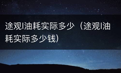 途观l油耗实际多少（途观l油耗实际多少钱）