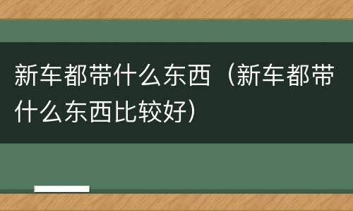 新车都带什么东西（新车都带什么东西比较好）