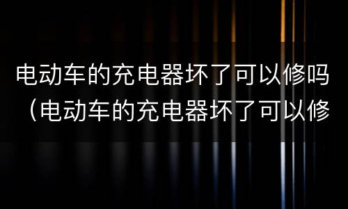 电动车的充电器坏了可以修吗（电动车的充电器坏了可以修吗视频）