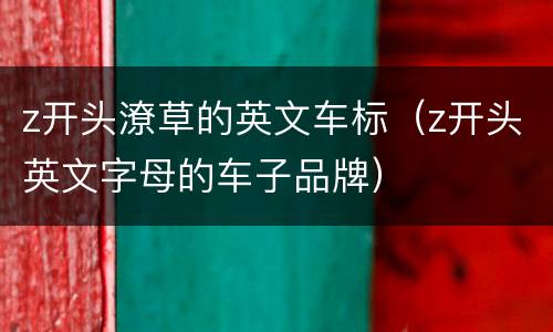 z开头潦草的英文车标（z开头英文字母的车子品牌）