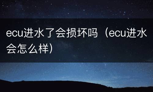 ecu进水了会损坏吗（ecu进水会怎么样）