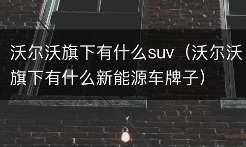 沃尔沃旗下有什么suv（沃尔沃旗下有什么新能源车牌子）