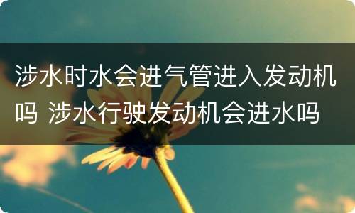 涉水时水会进气管进入发动机吗 涉水行驶发动机会进水吗