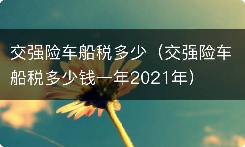 交强险车船税多少（交强险车船税多少钱一年2021年）