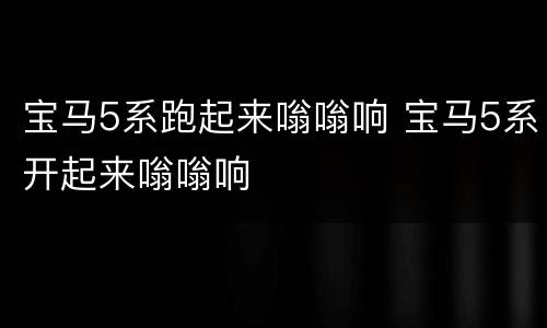 宝马5系跑起来嗡嗡响 宝马5系开起来嗡嗡响