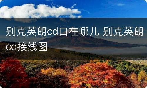 别克英朗cd口在哪儿 别克英朗cd接线图
