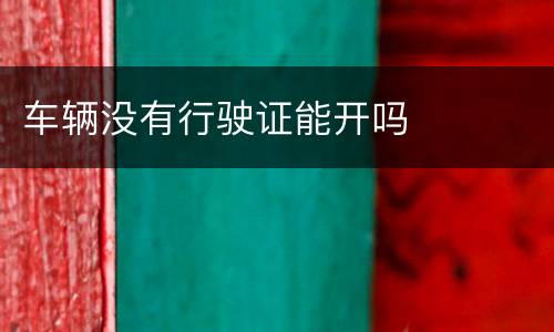 车辆没有行驶证能开吗