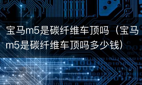 宝马m5是碳纤维车顶吗（宝马m5是碳纤维车顶吗多少钱）